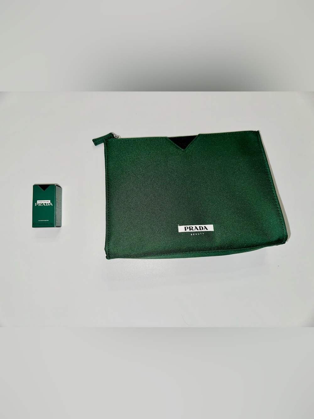 Prada Dark Green Zip Pouch - Men Bags Toiletry